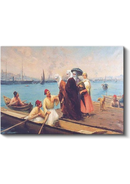 Istanbul Boğazı - Kayıkta Hanımlar Kanvas Tablo fiyatları