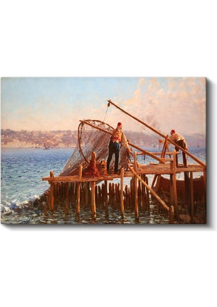 Balıkçı Iskelesi - Ağ Çeken Balıkçılar Kanvas Tablo fiyatları
