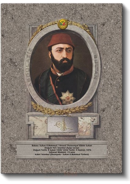 Osmanlı Padişahları - Sultan Iı. Mahmud Portresi Kanvas Tablo