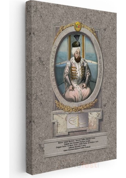 Osmanlı Padişahları - Sultan Ibrahim Portresi Kanvas Tablo modelleri