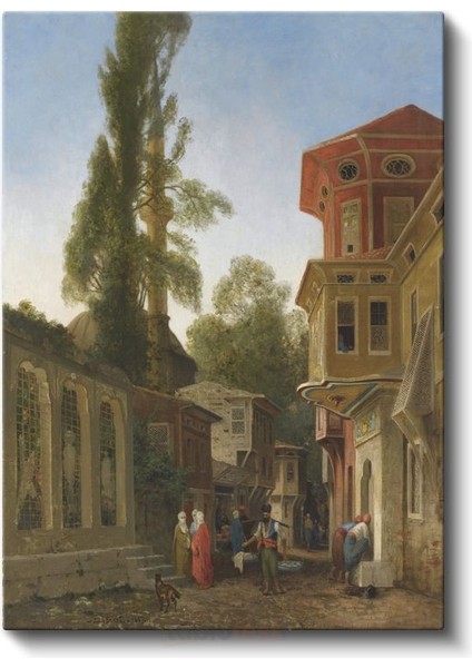 Osmanlı Sokakları - Geleneksel Mahalle Yaşamı Kanvas Tablo fiyatları