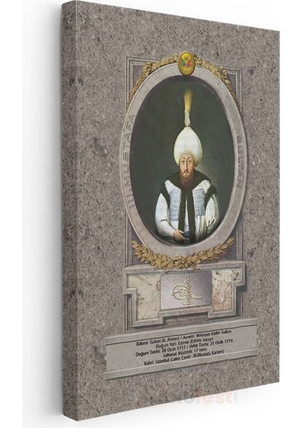 Osmanlı Padişahları - Sultan Iıı. Ahmed Portresi Kanvas Tablo