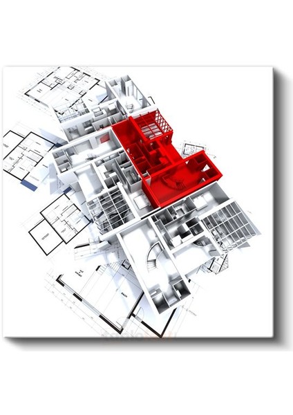 Mimar - 3D Proje Modellemesi Kanvas Tablo fiyatları