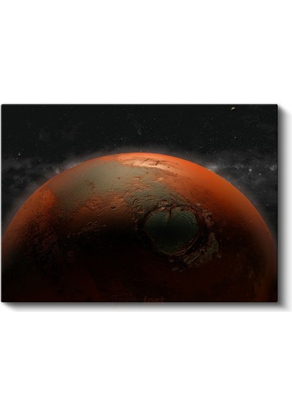 Mars - Kızıl Gezegen Krater Manzarası Kanvas Tablo fiyatları