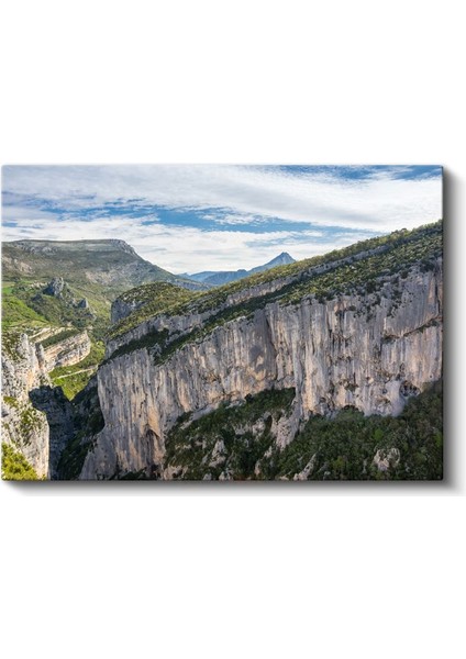 Kanyon Manzarası - Heybetli Kayalıklar ve Yeşil Vadiler Kanvas Tablo fiyatları