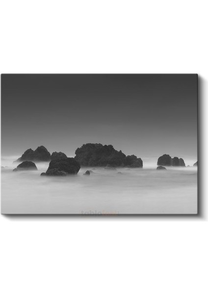 Sisli Kayalıklar - Minimalist Deniz Manzarası Kanvas Tablo fiyatları