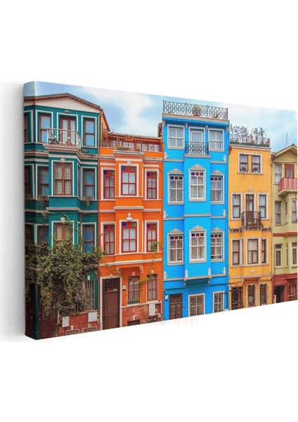 Balat Evleri - Istanbul'un Renkli Cepheleri Kanvas Tablo