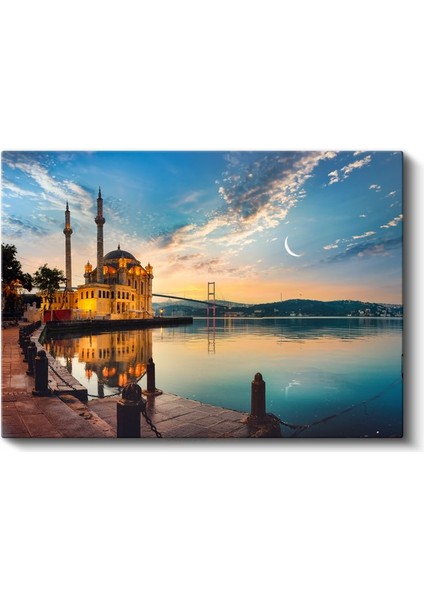 Ortaköy Camii - Boğaz'da Altın Işıklar Kanvas Tablo fiyatları