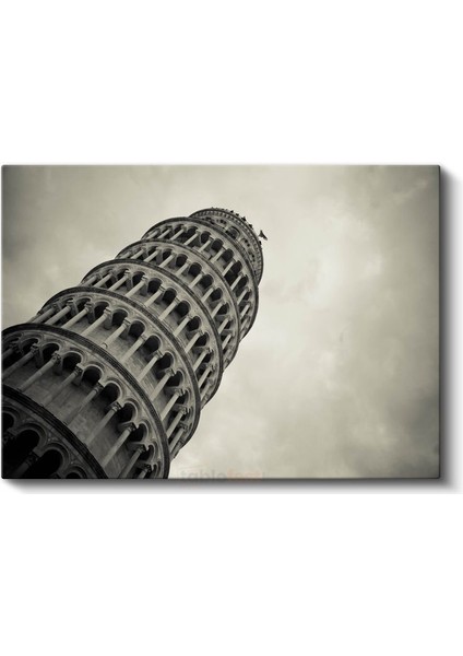 Pisa Kulesi - Tarihi Mimari Perspektif Kanvas Tablo