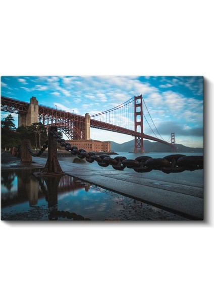 Golden Gate - Mavi Gökyüzü Altında Ikonik Köprü Kanvas Tablo fiyatları