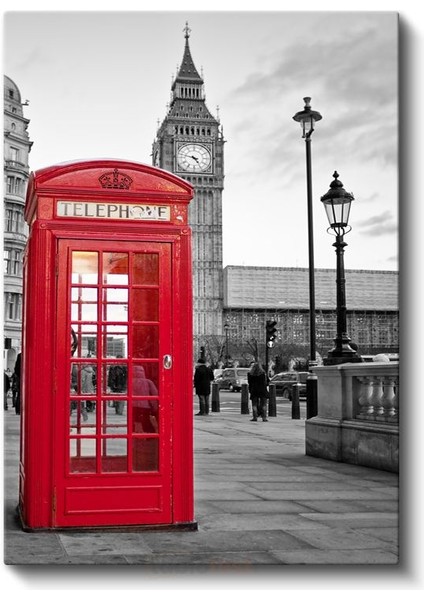 Londra Telefon Kulübesi - Ikonik Kırmızı Kanvas Tablo fiyatları