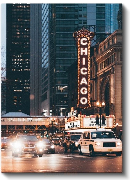 Chicago Tiyatrosu - Gece Işıltısı Kanvas Tablo fiyatları