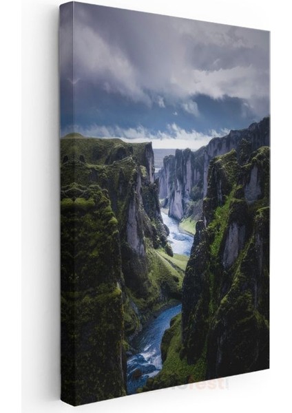 Yeşil Kanyon - Derin Vadide Akan Nehir Kanvas Tablo modelleri