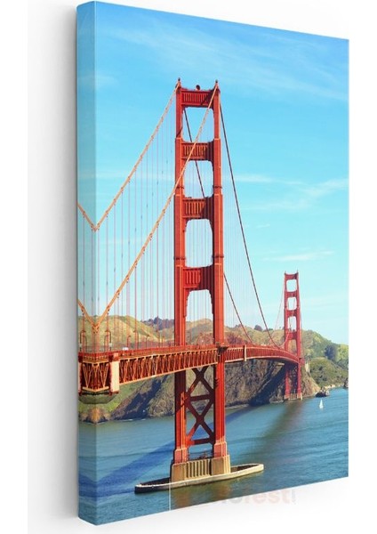 Golden Gate Köprüsü - Ikonik Kırmızı Kanvas Tablo