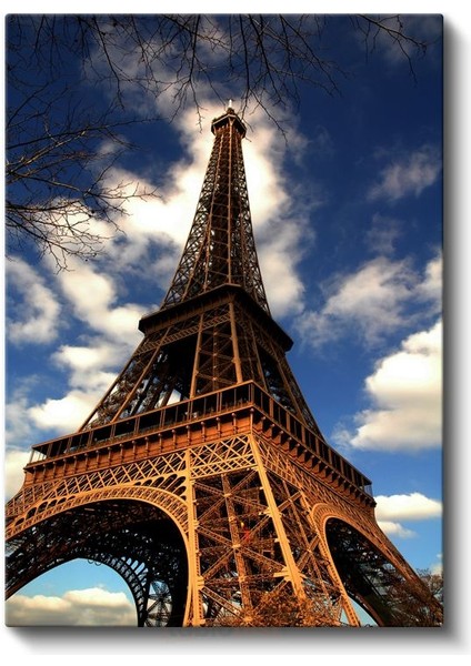 Eyfel Kulesi - Mavi Gökyüzü Altında Kanvas Tablo fiyatları