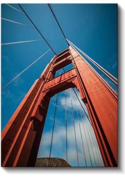 Golden Gate - Gökyüzüne Uzanan Kızıl Kule Kanvas Tablo fiyatları
