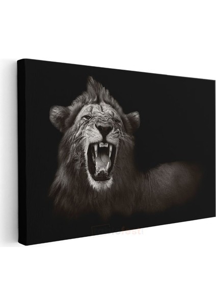 Kükreyen Aslan - Vahşi Doğanın Güçlü Kralı Kanvas Tablo