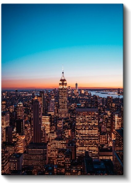 New York Silueti - Gün Batımı Kanvas Tablo fiyatları