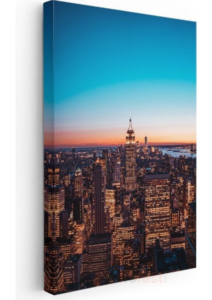 New York Silueti - Gün Batımı Kanvas Tablo modelleri