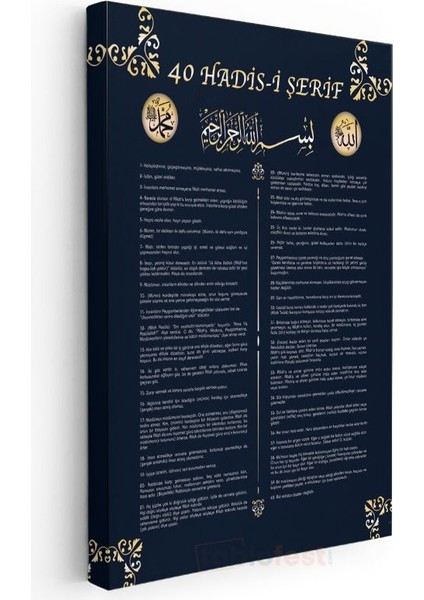 Kırk Hadis - Peygamber Efendimizin Hikmetli Sözleri Kanvas Tablo modelleri