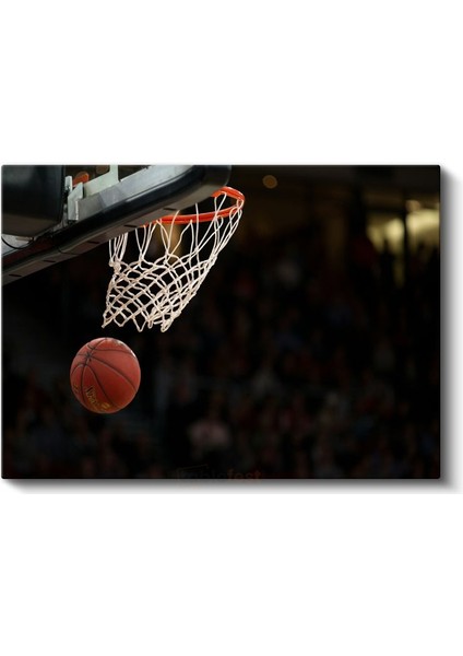 Basketbol Anı - Potaya Yükselen Top Kanvas Tablo