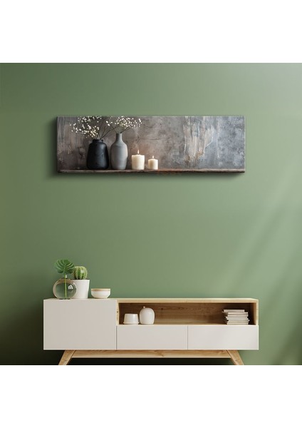 Minimalist Vazo ve Mumlar - Huzur Köşesi Kanvas Tablo