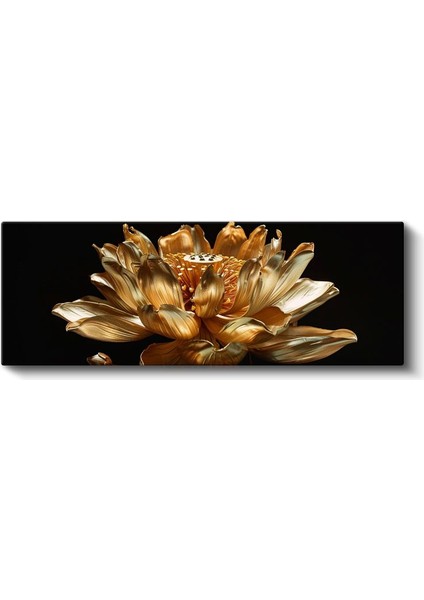 Altın Lotus - Gösterişli Çiçek Detayları Kanvas Tablo fiyatları