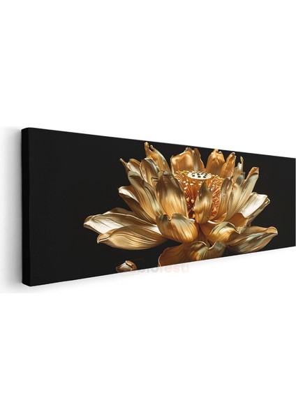 Altın Lotus - Gösterişli Çiçek Detayları Kanvas Tablo modelleri
