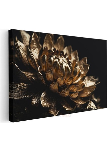 Altın Çiçek - Metalik Görünümlü Sanatsal Tasarım Kanvas Tablo modelleri