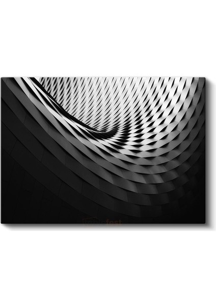 Modern Mimari - Siyah Beyaz Spiral Kanvas Tablo