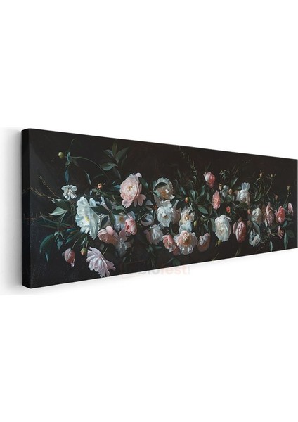 Zarif Güller - Klasik Yağlı Boya Tarzında Pembe ve Beyaz Gül Kompozisyonu Kanvas Tablo modelleri