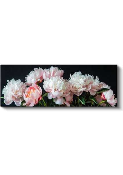 Pembe Güller - Turkuaz Fonda Kabartmalı Çiçek Serisi Kanvas Tablo fiyatları