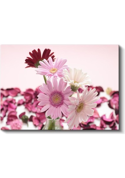 Pembe Gerbera Buketi - Zarif Çiçek Aranjmanı Kanvas Tablo