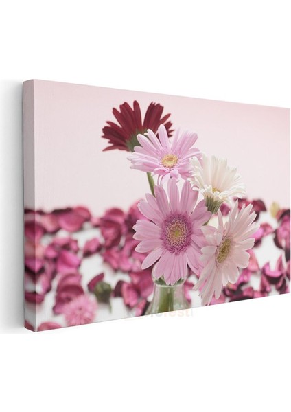 Pembe Gerbera Buketi - Zarif Çiçek Aranjmanı Kanvas Tablo