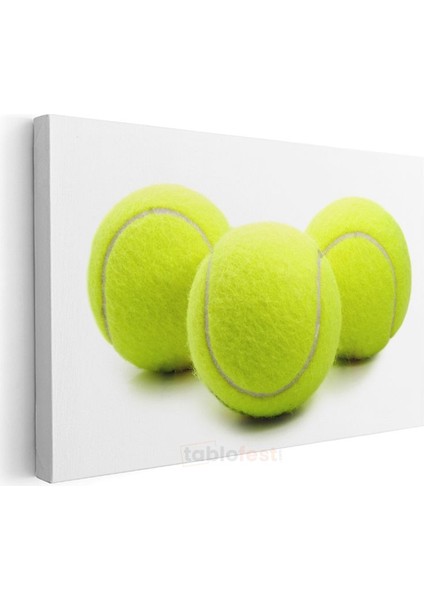 Tenis Topları - Parlak Spor Üçlemesi Kanvas Tablo