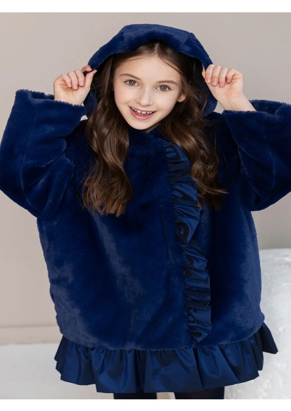 Lacivert Peluş Mont