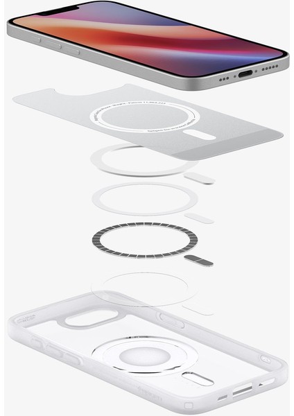 iPhone 16e Kılıf Ultra Hybrid MagFit MagSafe özellikli Classic Silver - ACS09147