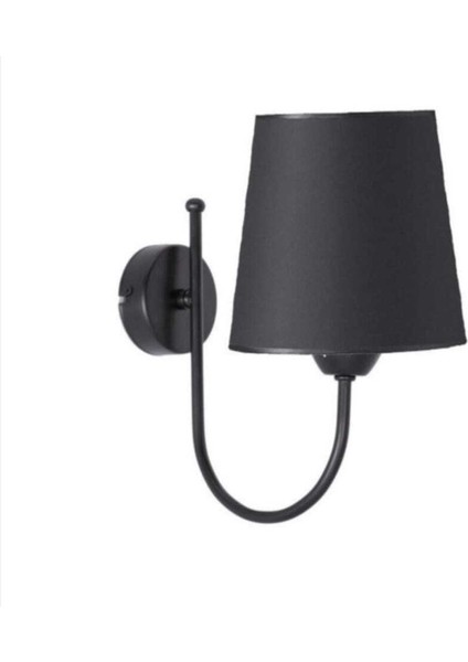 Şık Siyah Metal Aplik, Modern Dekoratif Işık Parçası, E27 Duy, Zarif Tasarım