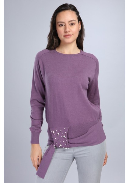Kadın Önü İncili Bluz Lila 20-570