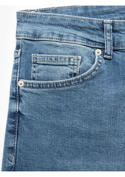 Normal Bel Cep Detaylı Pamuklu Slim Fit Jean Pantolon - Brad Jean