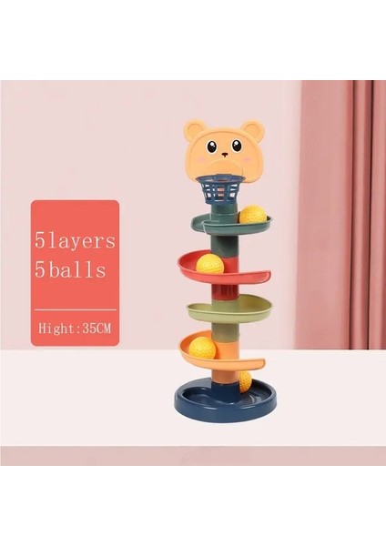 Toddler Için Top Damla Oyuncaklar 1-3 Montessori Istifleme Kulesi Oyuncak Bebek Geliştirme Oyunları Eğitim Öğrenme Aktivitesi Doğum Günü Hediyesi Renk: 5 Katman Ayı (Yurt Dışından)