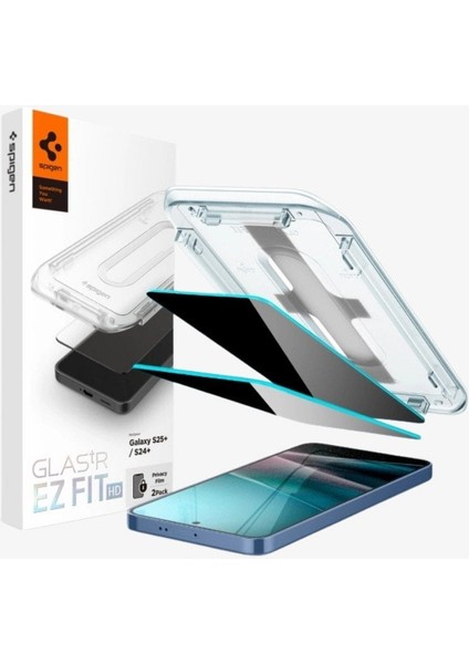 Galaxy S25 Plus / S24 ile Uyumlu Plus Hayalet Cam Ekran Koruyucu Kolay Kurulum GLAS.tR EZ Fit Privacy HD (2 Adet) - AGL09307