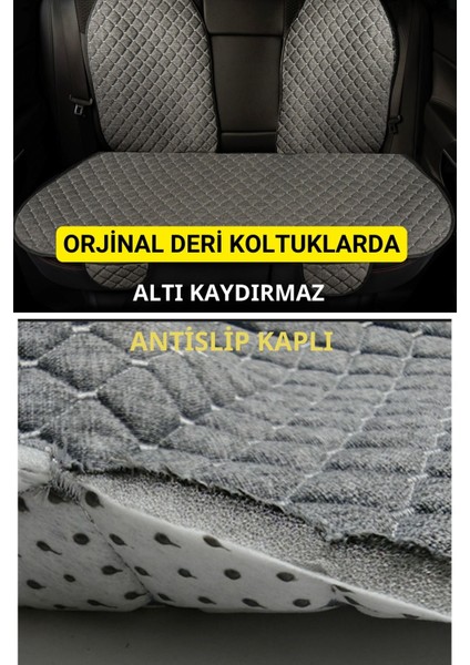 Fiat Praticoecarteks Terletmez Cepli Kaymaz Keten Oto Kılıf-Minder ( 7 Parça-Füme )