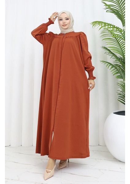 Kolu Lastikli Fermuarlı Ferace 2035-04 Kiremit fiyatları