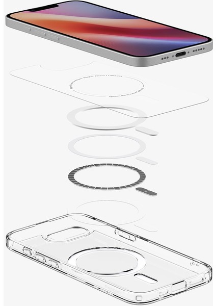 iPhone 16e Kılıf Ultra Hybrid MagFit MagSafe özellikli Clear White - ACS09139