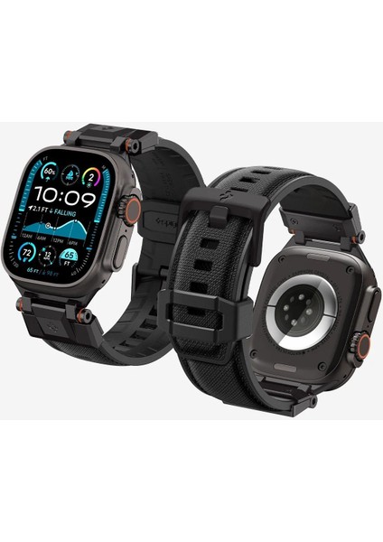 Apple Watch 49mm Ultra 2/1 - 46mm Seri 10 - 45mm Seri 9/8/7 - 44mm Seri SE/6/5/4 Kordon Kayış Band DuraPro Armor Black Edition - AMP09229