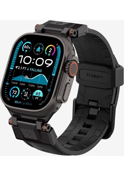 Apple Watch 49mm Ultra 2/1 - 46mm Seri 10 - 45mm Seri 9/8/7 - 44mm Seri SE/6/5/4 Kordon Kayış Band DuraPro Armor Black Edition - AMP09229