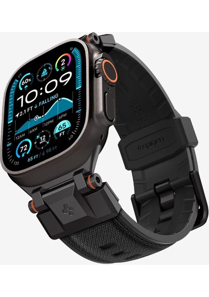 Apple Watch 49mm Ultra 2/1 - 46mm Seri 10 - 45mm Seri 9/8/7 - 44mm Seri SE/6/5/4 Kordon Kayış Band DuraPro Armor Black Edition - AMP09229