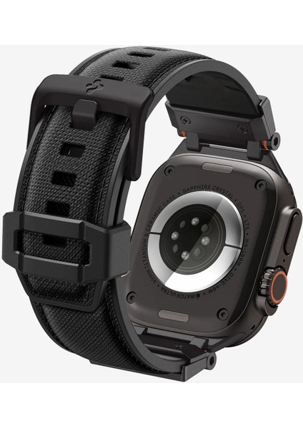 Apple Watch 49mm Ultra 2/1 - 46mm Seri 10 - 45mm Seri 9/8/7 - 44mm Seri SE/6/5/4 Kordon Kayış Band DuraPro Armor Black Edition - AMP09229