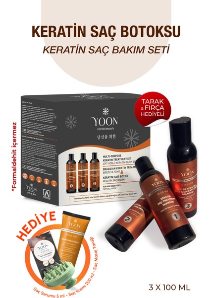 Keratin Saç Bakım Seti - Formaldehitsiz, Kokusuz, Vegan ve Evde Kullanıma Uygun Keratin Saç Botoksu